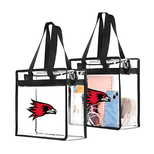 Licensed Clear Hawk Stadium Tote – SEMO Redhawks
Stay game-day ready with the Clear Hawk Stadium Tote, designed to meet all stadium-approved size requirements while showing off your SEMO spirit. Perfect for Redhawk fans, this tote makes security checks a breeze and keeps all your essentials safe and accessible. Rep your team, skip the hassle, and carry your essentials in true SEMO style. Shop at Gorgeousware.com today!