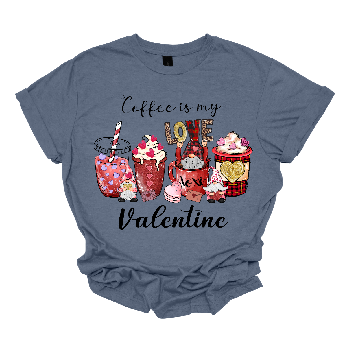 Introducing our "Coffee Is My Valentine" T-shirt featuring charming gnomes – a delightful and whimsical garment for those who've found true love in a cup of coffee. This shirt is a playful celebration of the bond between coffee lovers and their beloved brew, with the added charm of adorable gnomes. The design showcases enchanting gnomes enjoying their coffee, creating a heartwarming scene that captures the joy and affection coffee brings into our lives. Shop at Gorgeousware.com