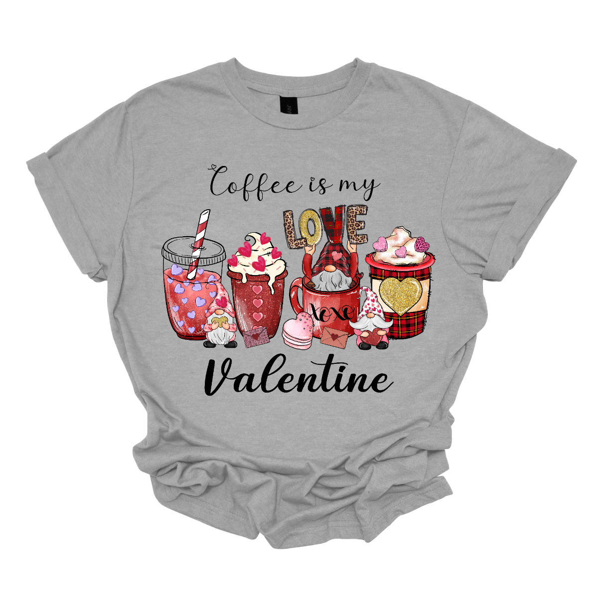 Introducing our "Coffee Is My Valentine" T-shirt featuring charming gnomes – a delightful and whimsical garment for those who've found true love in a cup of coffee. This shirt is a playful celebration of the bond between coffee lovers and their beloved brew, with the added charm of adorable gnomes. The design showcases enchanting gnomes enjoying their coffee, creating a heartwarming scene that captures the joy and affection coffee brings into our lives. Shop at Gorgeousware.com