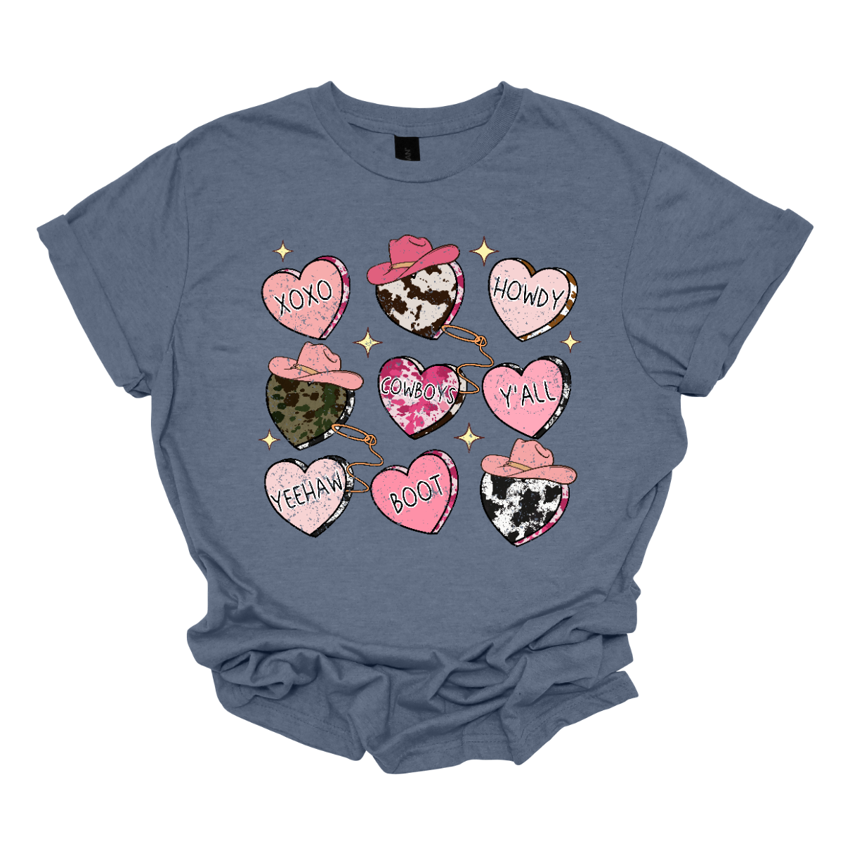 Introducing our "Country Conversation" Valentine's T-shirt – a delightful blend of rustic charm and heartfelt expressions. This shirt features a unique design adorned with hearts that incorporate lassos and cowgirl hats, creating a warm and Western-inspired atmosphere perfect for celebrating love in true country style. The hearts on the shirt are creatively crafted with lassos encircling them, symbolizing the timeless act of roping in affection. Shop at Gorgeousware.com