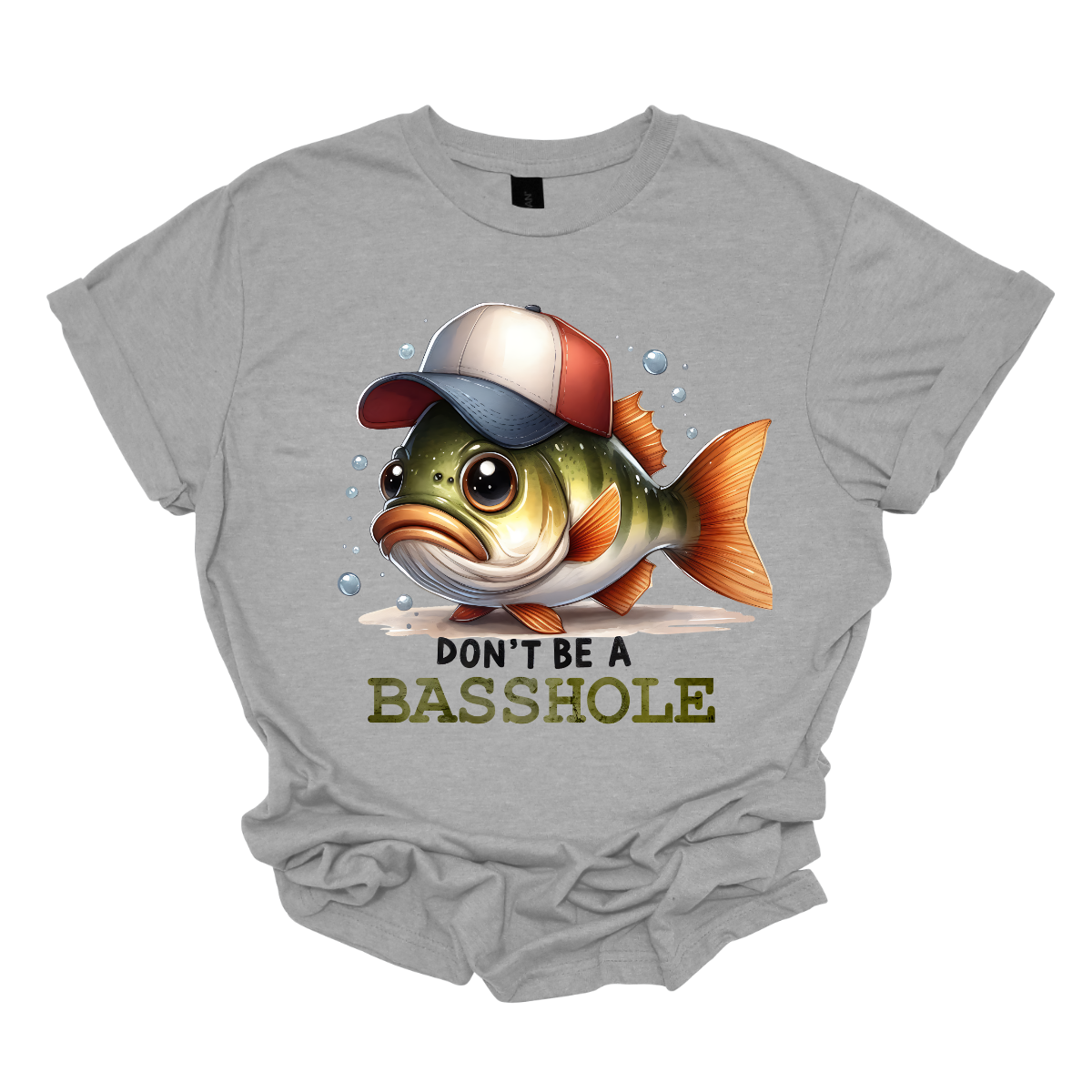 Make a splash with our “Don’t Be a Basshole” t-shirt! This cheeky design features a mischievous bass fish rocking a stylish baseball hat, delivering a hilarious twist on a classic phrase. The bold, playful text reminds everyone to keep things light and fun, while the fish adds a touch of unique character and charm. Made from soft, high-quality fabric, this shirt ensures comfort while you reel in compliments and laughs. Shop at Gorgeousware.com