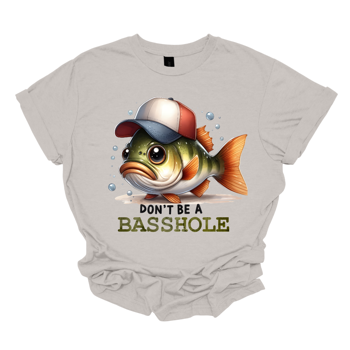 Make a splash with our “Don’t Be a Basshole” t-shirt! This cheeky design features a mischievous bass fish rocking a stylish baseball hat, delivering a hilarious twist on a classic phrase. The bold, playful text reminds everyone to keep things light and fun, while the fish adds a touch of unique character and charm. Made from soft, high-quality fabric, this shirt ensures comfort while you reel in compliments and laughs. Shop at Gorgeousware.com