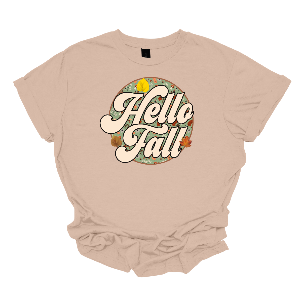 Embrace the cozy vibes of autumn with our "Hello Fall" t-shirt! This vintage-inspired design features a charming retro font that welcomes the season with warmth and style. Embrace the cozy vibes of autumn with our "Hello Fall" t-shirt! This vintage-inspired design features a charming retro font that welcomes the season with warmth and style. The phrase "Hello Fall" is nestled in the center of a circular frame, surrounded by a delightful fall-themed backdrop. Shop at Gorgeousware.com.