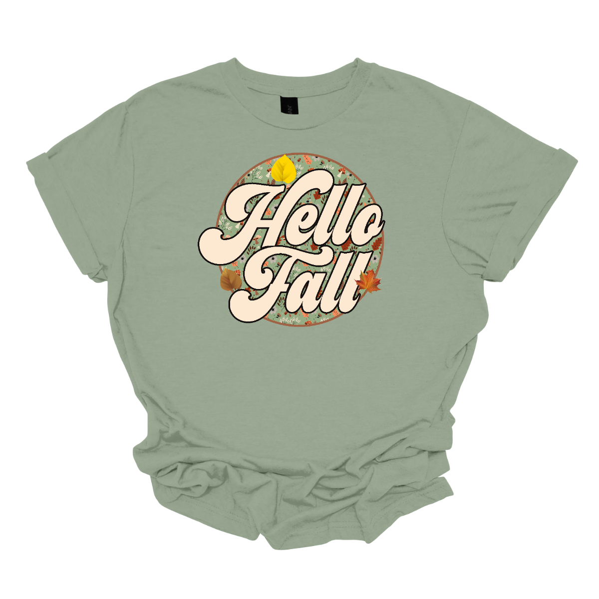 Embrace the cozy vibes of autumn with our "Hello Fall" t-shirt! This vintage-inspired design features a charming retro font that welcomes the season with warmth and style. The phrase "Hello Fall" is nestled in the center of a circular frame, surrounded by a delightful fall-themed backdrop. Shop at Gorgeousware.com.