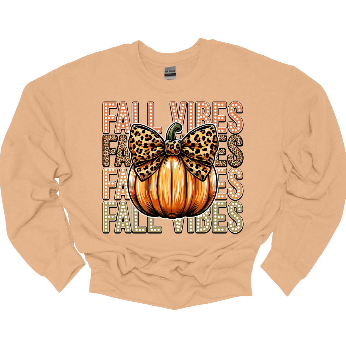 Embrace the cozy charm of autumn with our "Fall Designs" t-shirt! This playful design features the phrase "Fall Designs" stacked vertically, with vibrant fall colors bringing each letter to life in a charming white dot font. At the heart of the design, a whimsical pumpkin with a cute cheetah print bow adds a touch of playful flair. Shop at Gorgeousware.com