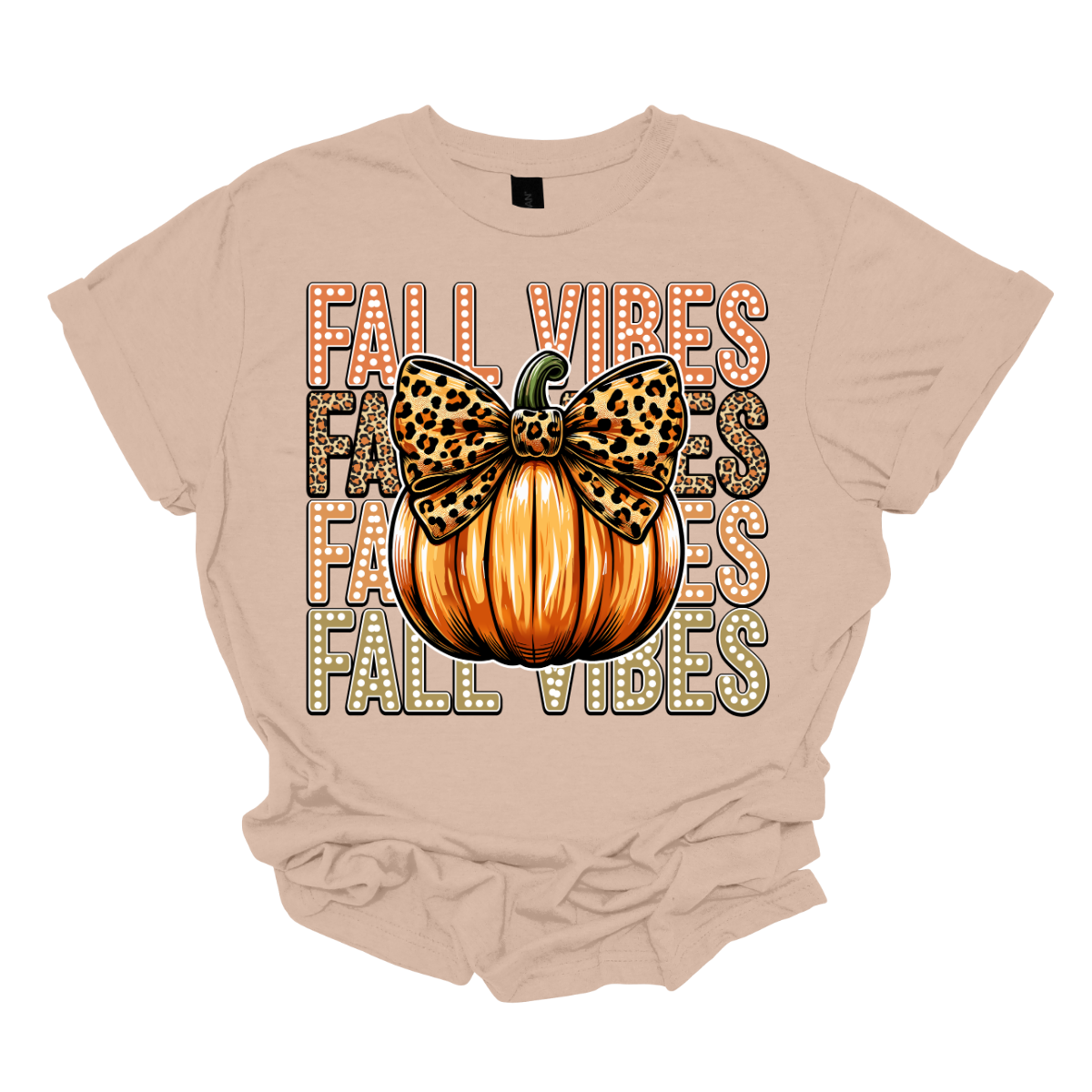 Embrace the cozy charm of autumn with our "Fall Designs" t-shirt! This playful design features the phrase "Fall Designs" stacked vertically, with vibrant fall colors bringing each letter to life in a charming white dot font. At the heart of the design, a whimsical pumpkin with a cute cheetah print bow adds a touch of playful flair. Shop at Gorgeousware.com