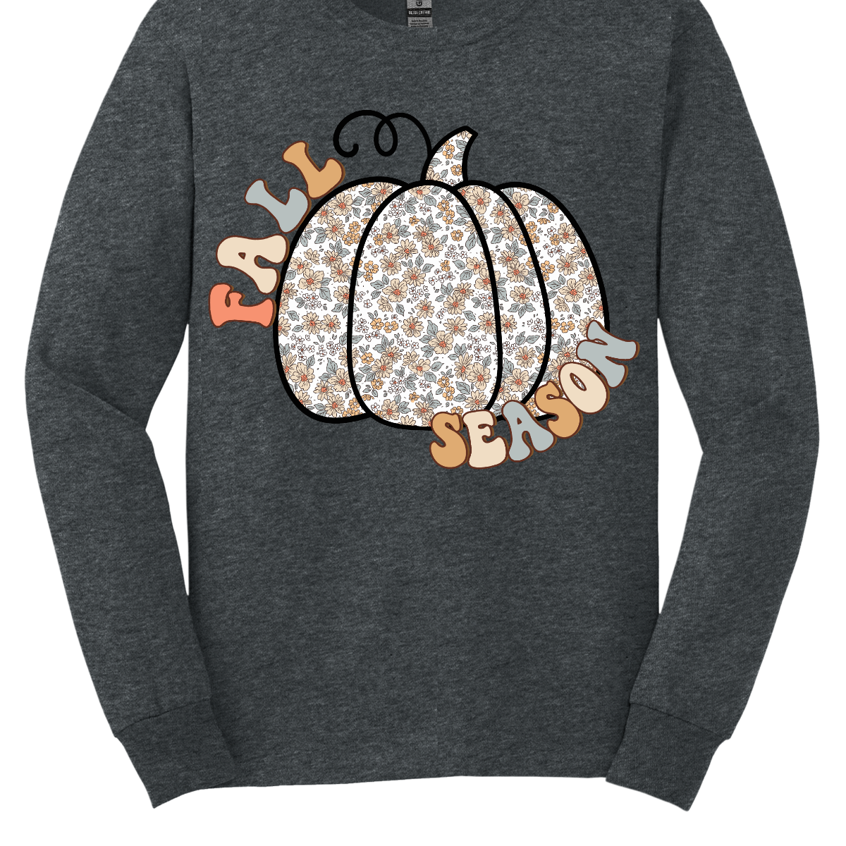 Celebrate the beauty of autumn with our "Fall Season" t-shirt! This enchanting design features the words "Fall Season" in a stylish, easy-to-read font, perfectly complemented by a unique pumpkin illustration. The pumpkin is adorned with a soft floral pattern, blending seasonal charm with a touch of whimsical elegance.  Shop at Gorgeousware.com