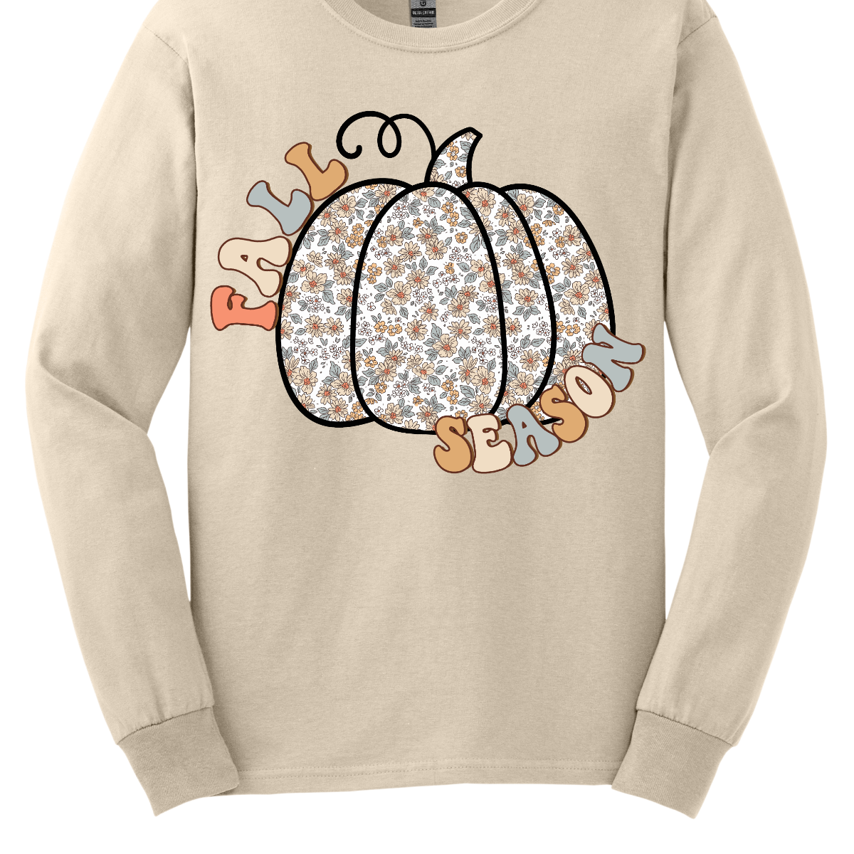 Celebrate the beauty of autumn with our "Fall Season" t-shirt! This enchanting design features the words "Fall Season" in a stylish, easy-to-read font, perfectly complemented by a unique pumpkin illustration. The pumpkin is adorned with a soft floral pattern, blending seasonal charm with a touch of whimsical elegance.  Shop at Gorgeousware.com