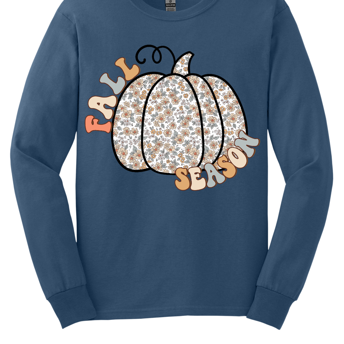 Celebrate the beauty of autumn with our "Fall Season" t-shirt! This enchanting design features the words "Fall Season" in a stylish, easy-to-read font, perfectly complemented by a unique pumpkin illustration. The pumpkin is adorned with a soft floral pattern, blending seasonal charm with a touch of whimsical elegance.  Shop at Gorgeousware.com