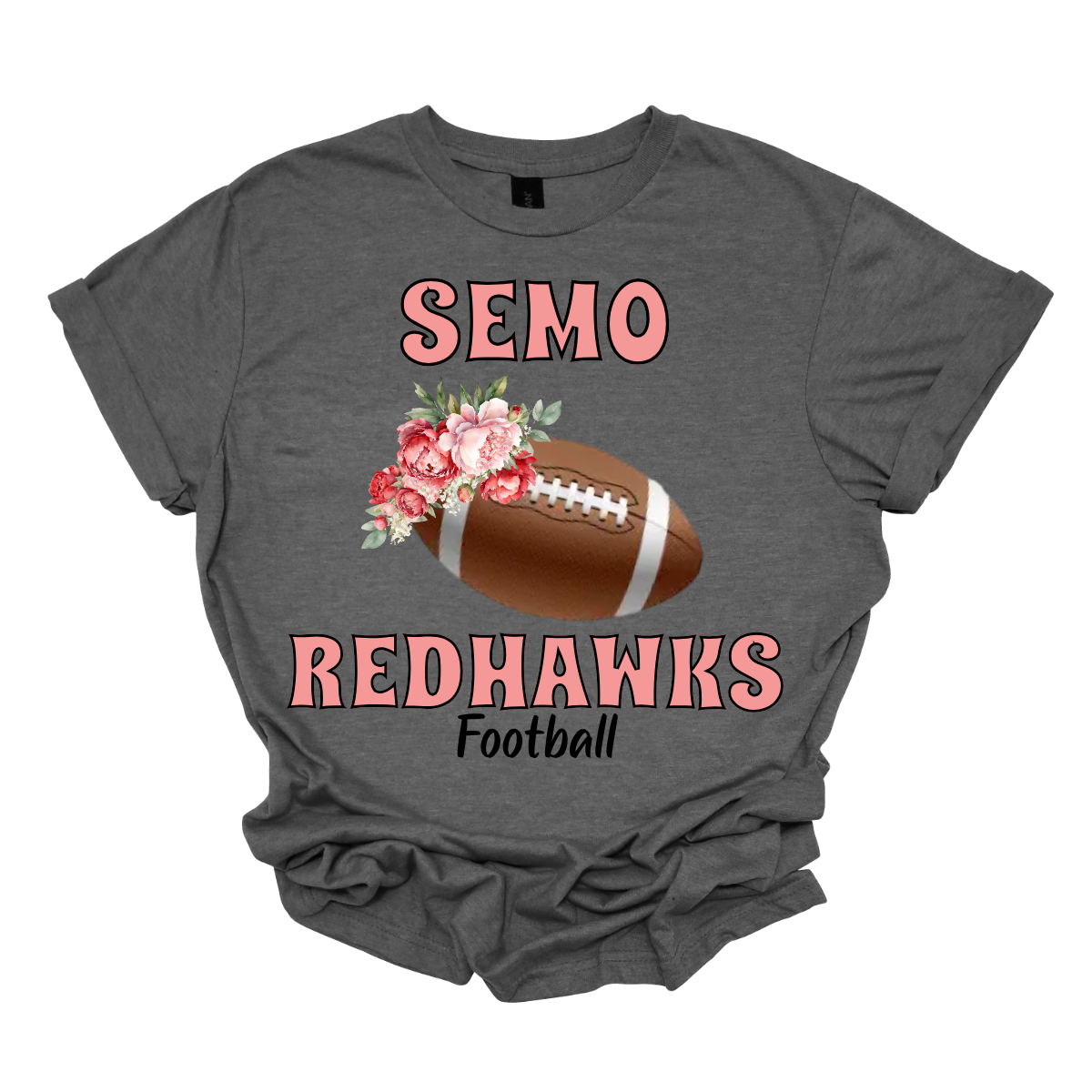 This SEMO shirt features bold pink SEMO Redhawks lettering across the front, making your pride stand out in eye-catching fashion. A detailed football is accented with delicate flowers adds a unique, feminine twist, while the finishing touch of bold black Football lettering ties the look together. This design blends fierce Redhawk energy with a soft, stylish edge.
Shop at Gorgeousware.com today!

