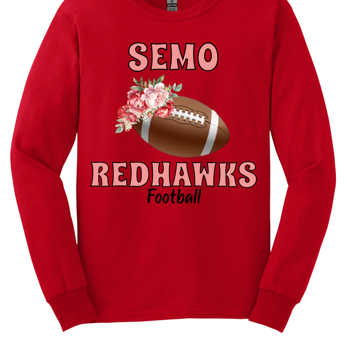 This SEMO shirt features bold pink SEMO Redhawks lettering across the front, making your pride stand out in eye-catching fashion. A detailed football is accented with delicate flowers adds a unique, feminine twist, while the finishing touch of bold black Football lettering ties the look together. This design blends fierce Redhawk energy with a soft, stylish edge.
Shop at Gorgeousware.com today!


