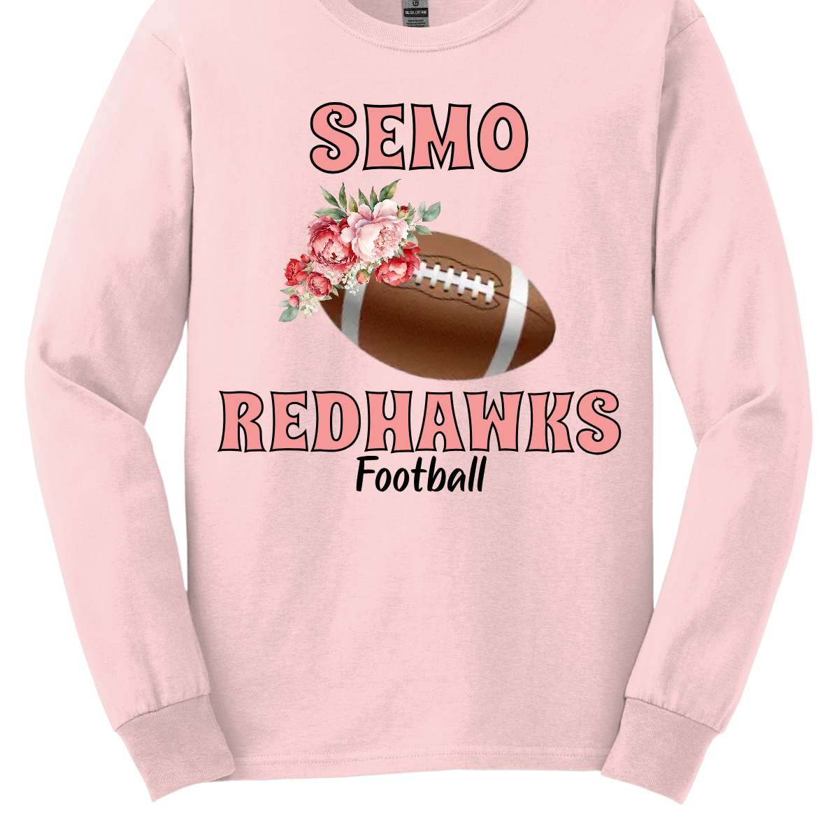 This SEMO shirt features bold pink SEMO Redhawks lettering across the front, making your pride stand out in eye-catching fashion. A detailed football is accented with delicate flowers adds a unique, feminine twist, while the finishing touch of bold black Football lettering ties the look together. This design blends fierce Redhawk energy with a soft, stylish edge.
Shop at Gorgeousware.com today!


