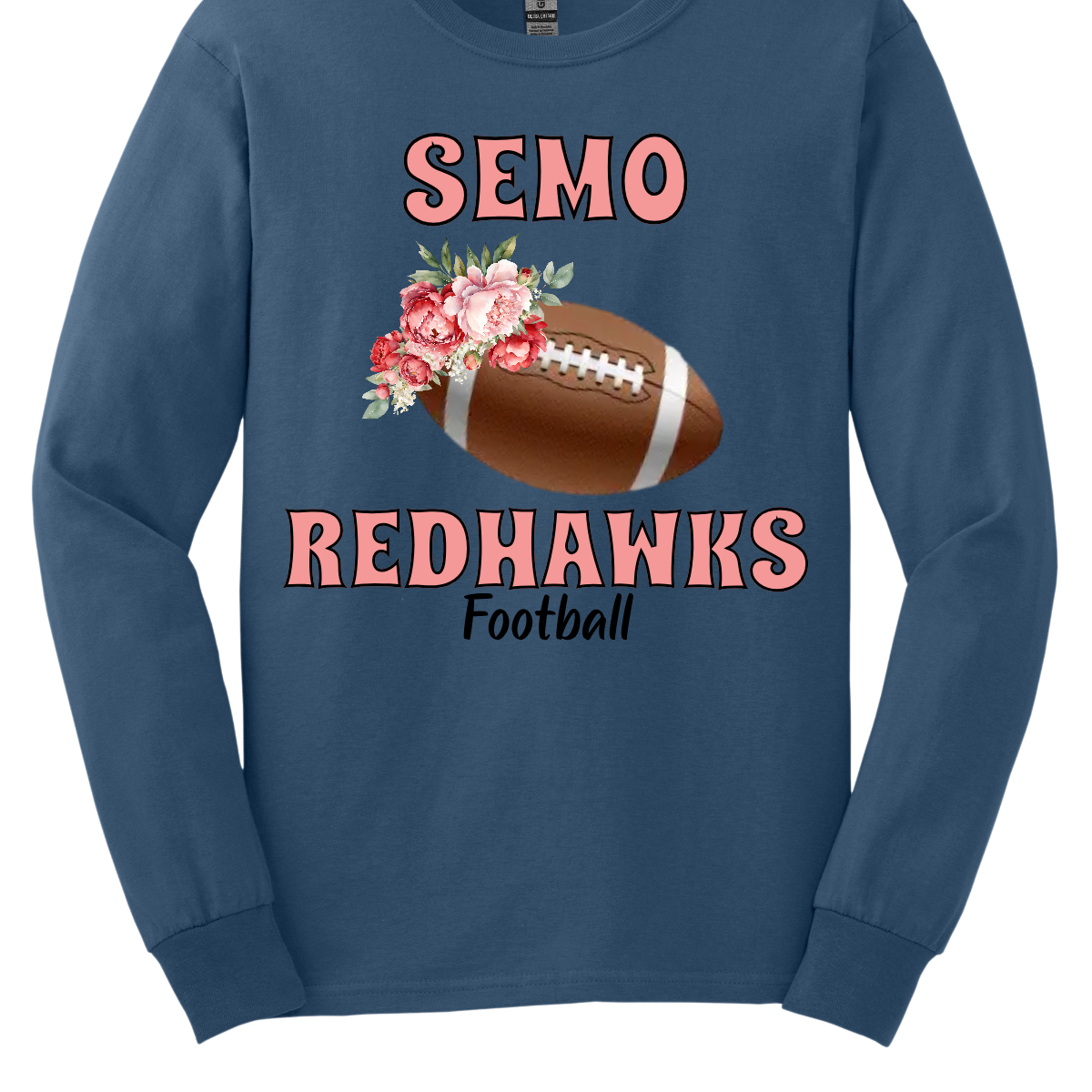 This SEMO shirt features bold pink SEMO Redhawks lettering across the front, making your pride stand out in eye-catching fashion. A detailed football is accented with delicate flowers adds a unique, feminine twist, while the finishing touch of bold black Football lettering ties the look together. This design blends fierce Redhawk energy with a soft, stylish edge.
Shop at Gorgeousware.com today!

