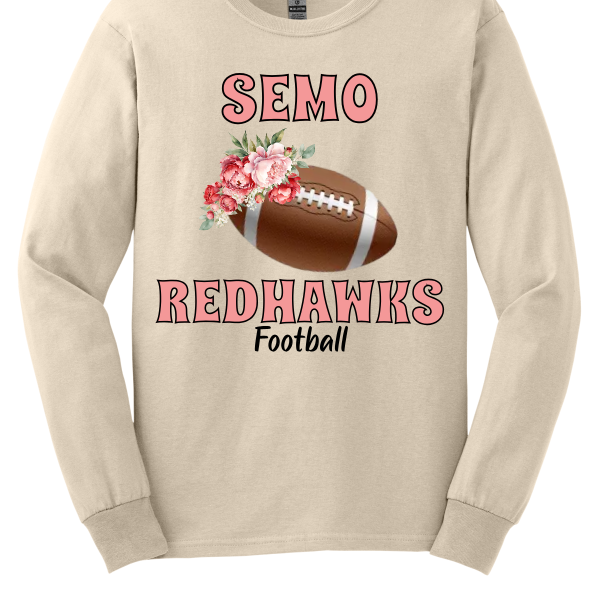 This SEMO shirt features bold pink SEMO Redhawks lettering across the front, making your pride stand out in eye-catching fashion. A detailed football is accented with delicate flowers adds a unique, feminine twist, while the finishing touch of bold black Football lettering ties the look together. This design blends fierce Redhawk energy with a soft, stylish edge.
Shop at Gorgeousware.com today!

