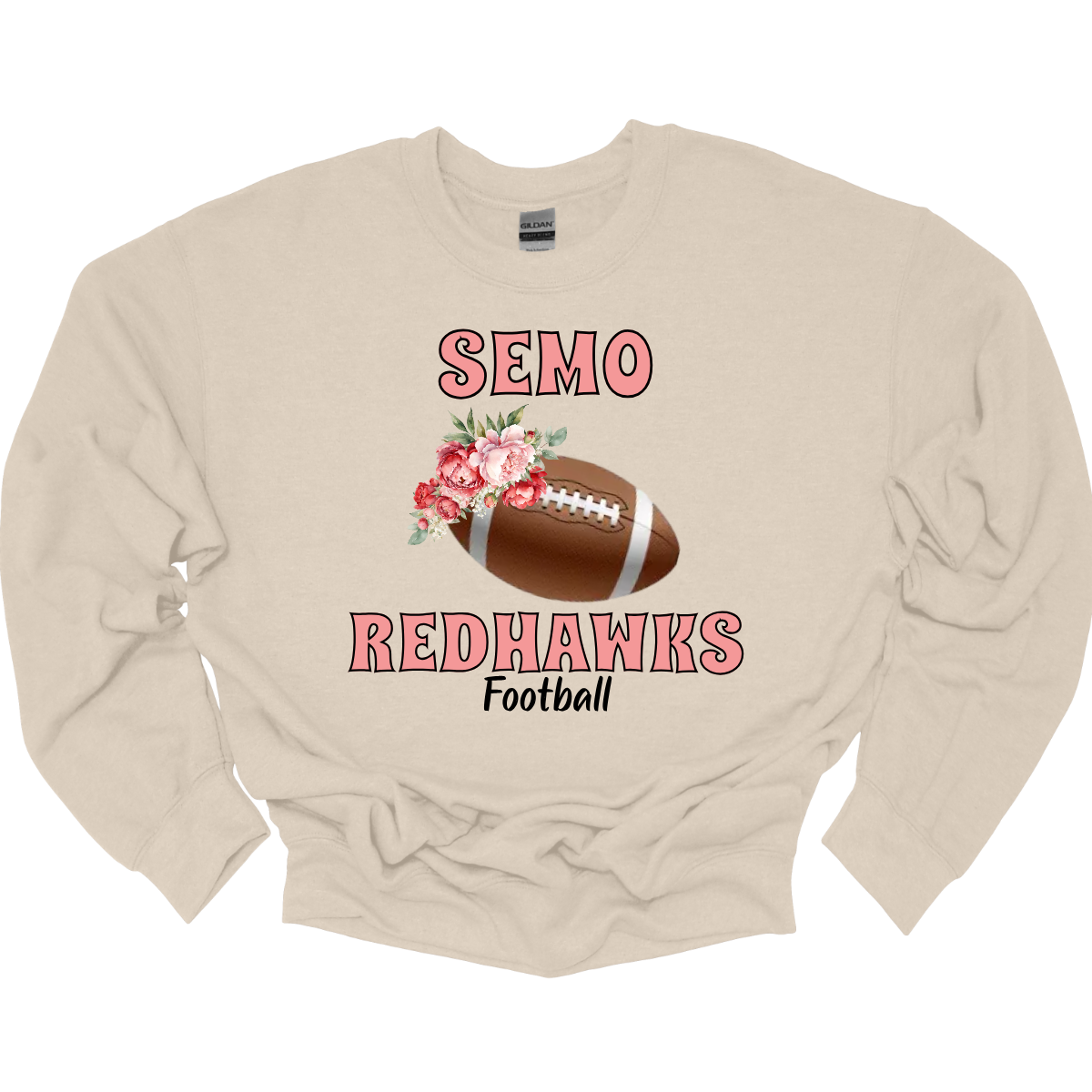 This SEMO crewneck features bold pink SEMO Redhawks lettering across the front, making your pride stand out in eye-catching fashion. A detailed football is accented with delicate flowers adds a unique, feminine twist, while the finishing touch of bold black Football lettering ties the look together. This design blends fierce Redhawk energy with a soft, stylish edge.
Shop at Gorgeousware.com today!
