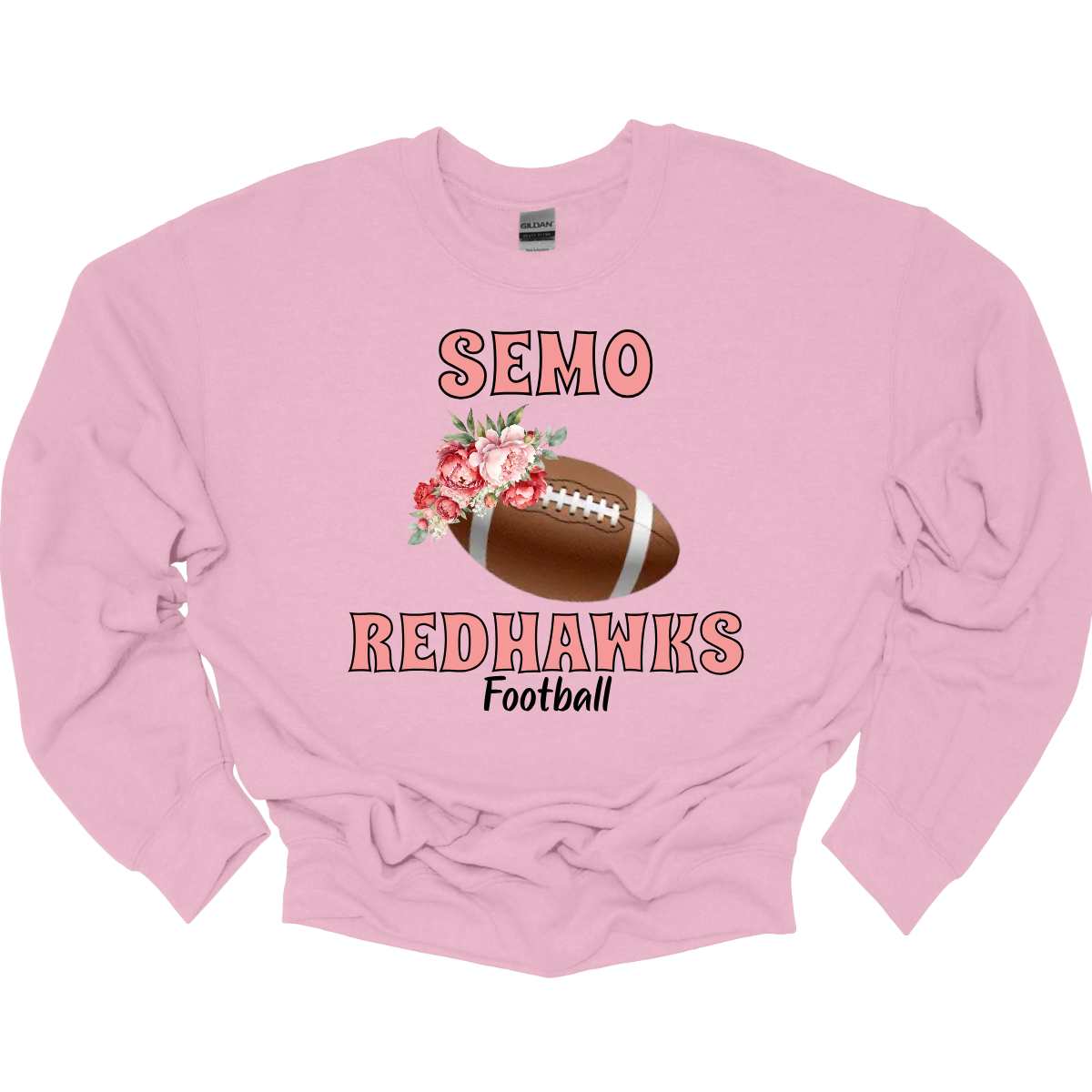 This SEMO crewneck features bold pink SEMO Redhawks lettering across the front, making your pride stand out in eye-catching fashion. A detailed football is accented with delicate flowers adds a unique, feminine twist, while the finishing touch of bold black Football lettering ties the look together. This design blends fierce Redhawk energy with a soft, stylish edge.
Shop at Gorgeousware.com today!
