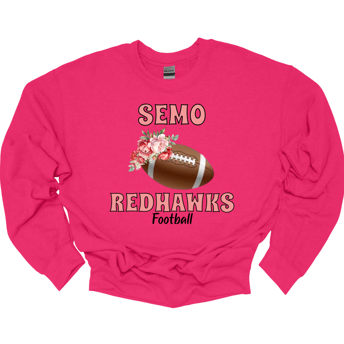 This SEMO crewneck features bold pink SEMO Redhawks lettering across the front, making your pride stand out in eye-catching fashion. A detailed football is accented with delicate flowers adds a unique, feminine twist, while the finishing touch of bold black Football lettering ties the look together. This design blends fierce Redhawk energy with a soft, stylish edge.
Shop at Gorgeousware.com today!
