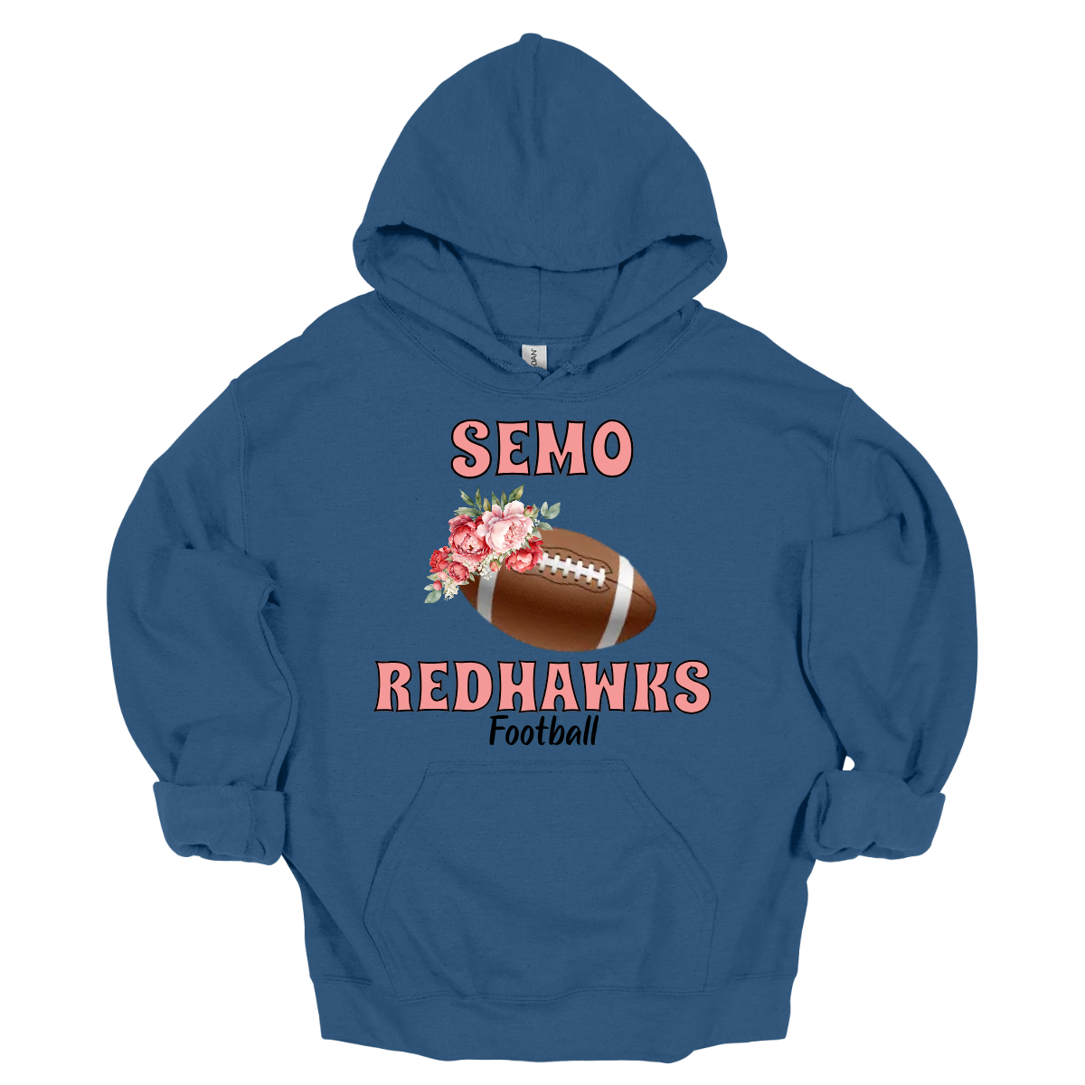This SEMO hoodie features bold pink SEMO Redhawks lettering across the front, making your pride stand out in eye-catching fashion. A detailed football is accented with delicate flowers adds a unique, feminine twist, while the finishing touch of bold black Football lettering ties the look together. This design blends fierce Redhawk energy with a soft, stylish edge.
Shop at Gorgeousware.com today!

