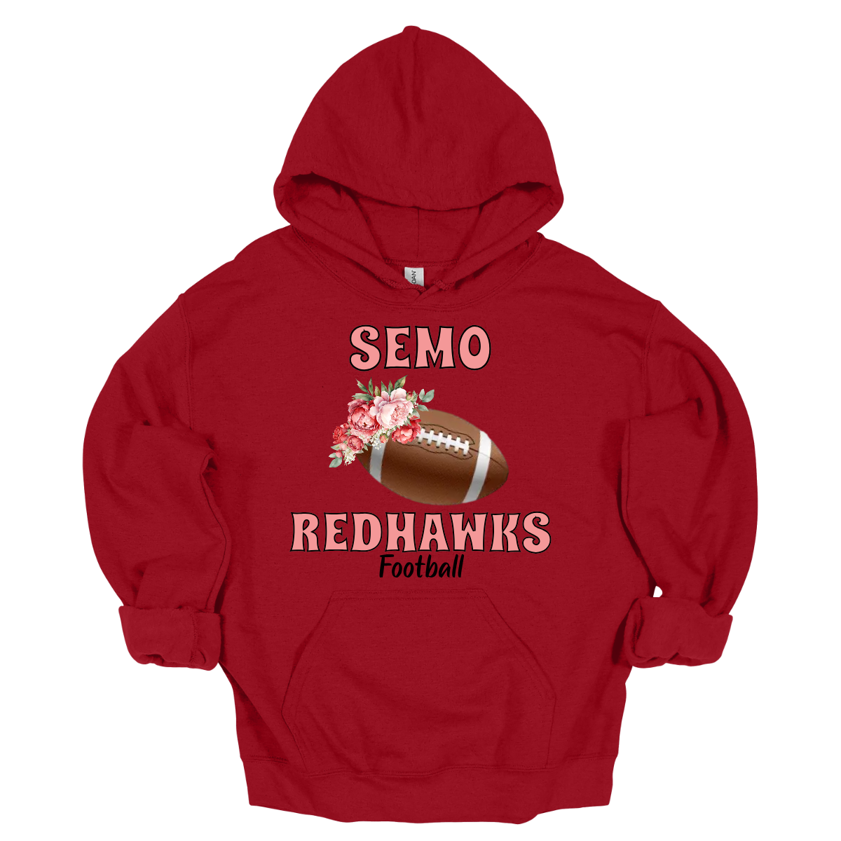 Let your young Redhawk fan shine with this stylish SEMO hoodie in youth sizes! Featuring SEMO Redhawks in bold pink lettering, this piece stands out with a unique football accented by delicate floral details on one side, bringing a touch of charm to game day gear. The design is finished with “Redhawks” in sleek black lettering, balancing bold team spirit with a soft, feminine edge.
Shop at Gorgeousware.com today!
