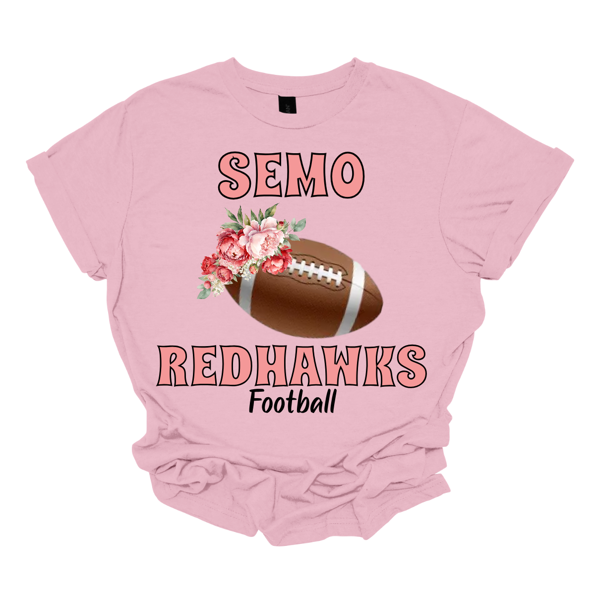 This SEMO shirt features bold pink SEMO Redhawks lettering across the front, making your pride stand out in eye-catching fashion. A detailed football is accented with delicate flowers adds a unique, feminine twist, while the finishing touch of bold black Football lettering ties the look together. This design blends fierce Redhawk energy with a soft, stylish edge.
Shop at Gorgeousware.com today!


