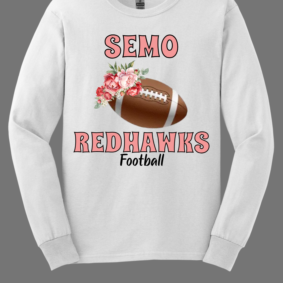 Let your young Redhawk fan shine with this stylish SEMO long sleeve shirt in youth sizes! Featuring SEMO Redhawks in bold pink lettering, this piece stands out with a unique football accented by delicate floral details on one side, bringing a touch of charm to game day gear. The design is finished with “Redhawks” in sleek black lettering, balancing bold team spirit with a soft, feminine edge.
Shop at Gorgeousware.com today!
