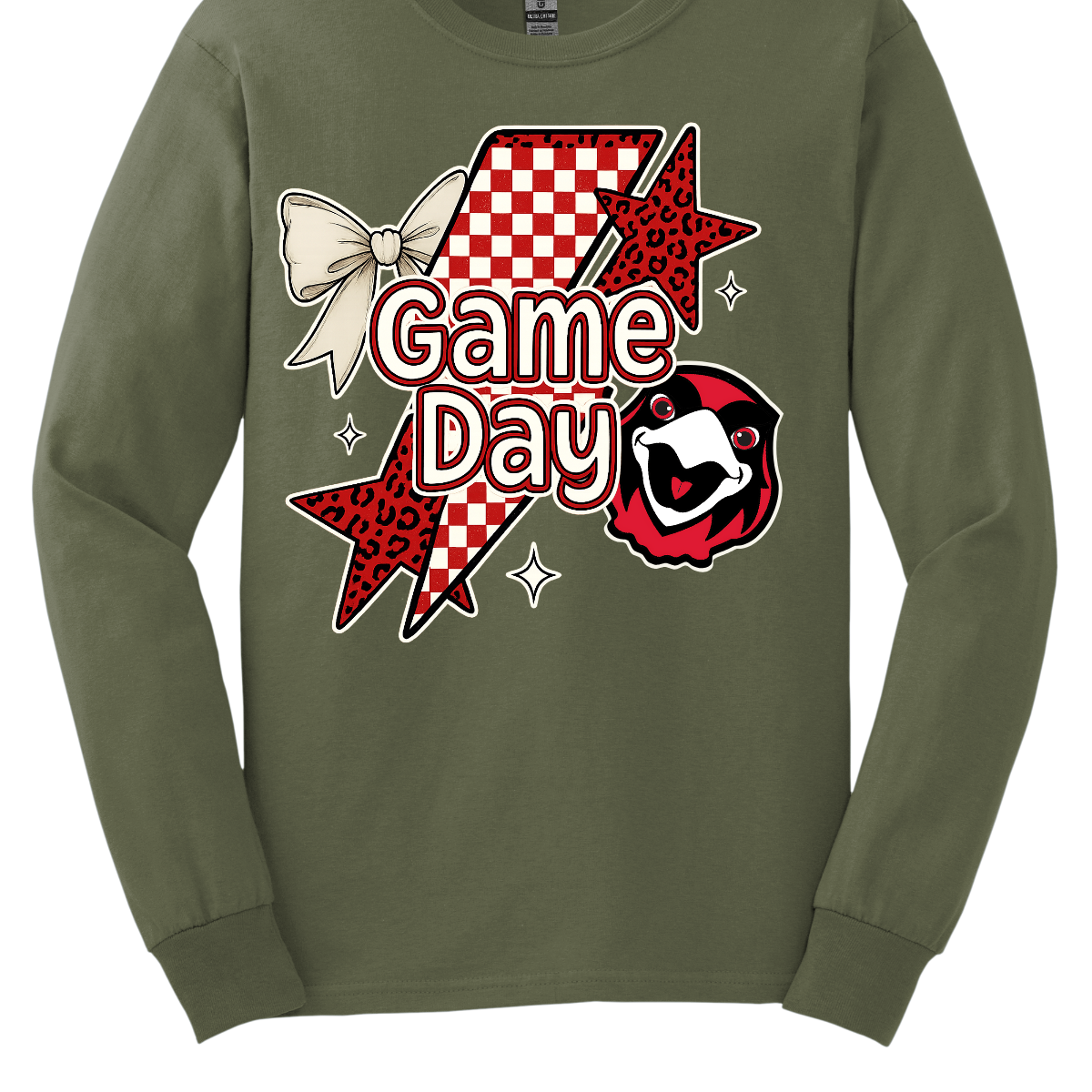 Bring the energy of the stands to your style with the Game Day Rowdy SEMO short and long sleeve shirt! This eye-catching piece features striking shooting stars that celebrates SEMO’s unstoppable momentum. At the heart of the design, the fearless Redhawk, symbolizing strength and school pride. A playful croquette bow adds a unique touch of flair, while the powerful “Game Day” lettering in crisp white overlays the design—reminding everyone you’re ready to cheer loud and proud.
Shop at Gorgeouswear.com today!
