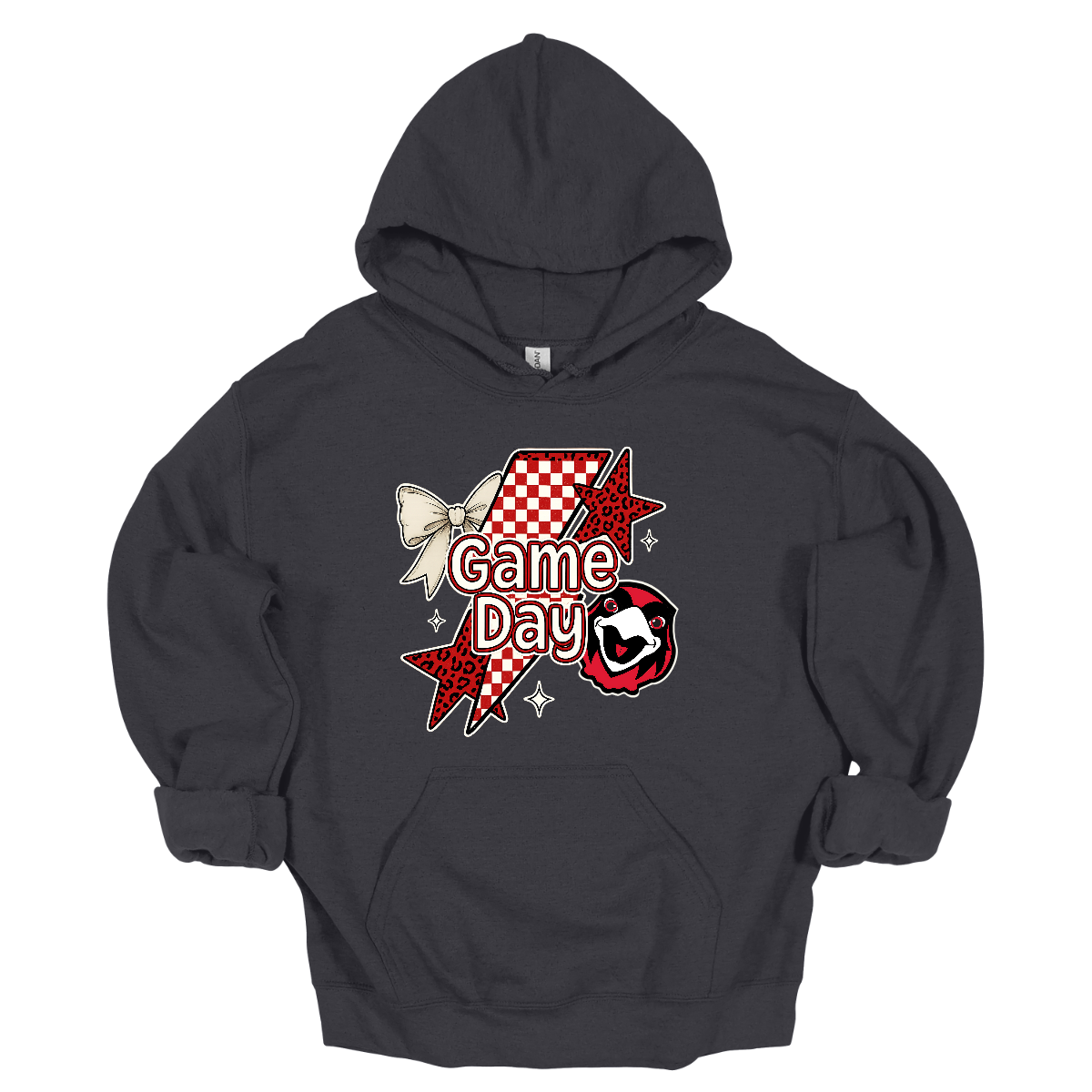 Bring the energy of the stands to your style with the Game Day Rowdy SEMO crewneck and hoodie! This eye-catching piece features striking shooting stars that celebrates SEMO’s unstoppable momentum. At the heart of the design, the fearless Redhawk, symbolizing strength and school pride. A playful croquette bow adds a unique touch of flair, while the powerful “Game Day” lettering in crisp white overlays the design—reminding everyone you’re ready to cheer loud and proud.
Shop at Gorgeouswear.com today!
