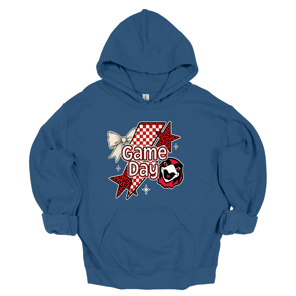 Bring energy to every game with the Game Day Rowdy youth collection! Available in short/ long sleeve, cozy crewneck, and warm hoodie styles. The bold design features a dynamic checkerboard and animal print shooting star, symbolizing the unstoppable energy of the Redhawks. A playful croquette bow adds a fun twist, while the fearless Redhawk takes stage, embodying team strength and spirit. The look is completed with powerful “Game Day” lettering in crisp white. 
Shop at Gorgeousware.com today!
