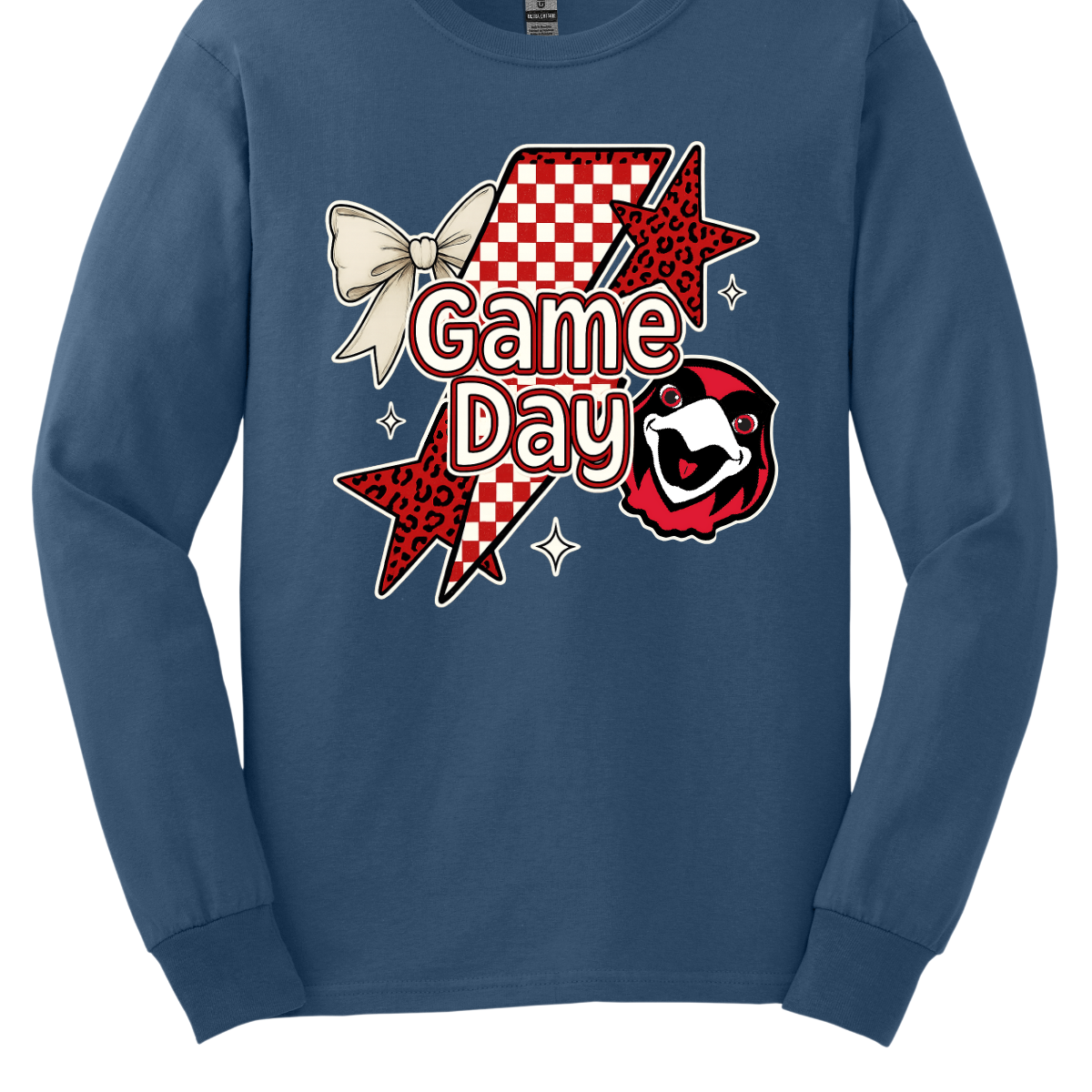 Bring the energy of the stands to your style with the Game Day Rowdy SEMO short and long sleeve shirt! This eye-catching piece features striking shooting stars that celebrates SEMO’s unstoppable momentum. At the heart of the design, the fearless Redhawk, symbolizing strength and school pride. A playful croquette bow adds a unique touch of flair, while the powerful “Game Day” lettering in crisp white overlays the design—reminding everyone you’re ready to cheer loud and proud.
Shop at Gorgeouswear.com today!
