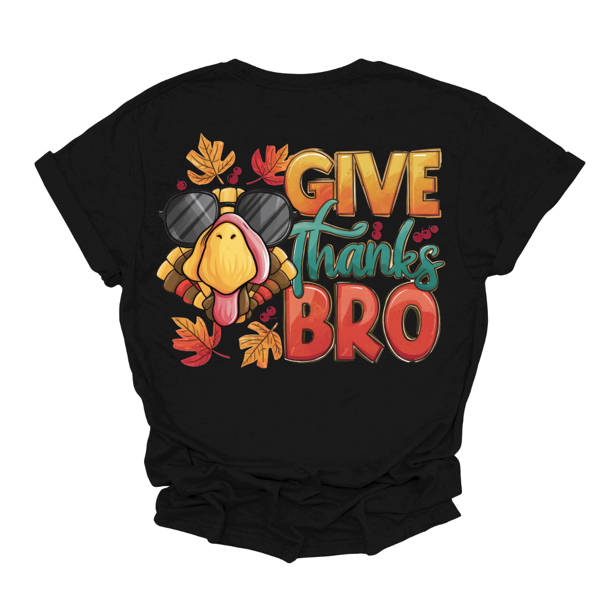 Celebrate the holiday with a touch of swagger in our “Give Thanks Bro” t-shirt. Featuring a chill turkey rocking sunglasses, this shirt is perfect for adding a fun twist to your Thanksgiving festivities. Made from soft, comfortable fabric, it’s ideal for lounging during dinner or hanging out with family and friends. With its playful design and laid-back message, it’s a great way to remind everyone to appreciate the good times and great company.  Shop at Gorgeousware.com