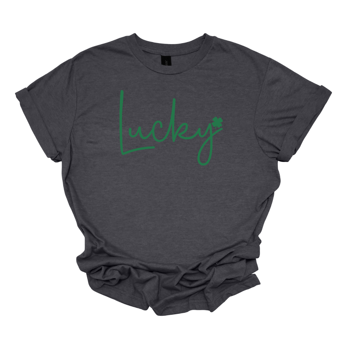 ☘️ Get Lucky this St. Patrick's Day with our Shamrock Tee! ☘️  Embrace the spirit of the Irish and celebrate St. Patrick's Day in style with our simple yet charming "Lucky" T-shirt. Featuring a vibrant green word that exudes luck and a small shamrock at the end, this tee is the perfect way to add a touch of festive cheer to your wardrobe. Shop at Gorgeousware.com today!