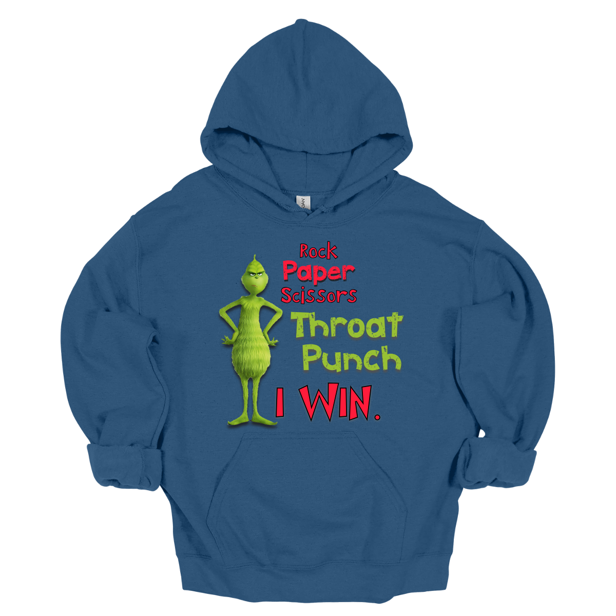 Who needs traditional moves when you can go straight for the throat punch? With our “Rock, Paper, Scissors, Throat Punch... I Win” t-shirt, featuring the mischievous new Grinch, you’ll show everyone that you’ve got the ultimate winning strategy. Perfect for those moments when words just won’t do, this shirt combines humor with a touch of Grinchy attitude. Shop at Gorgeousware.com