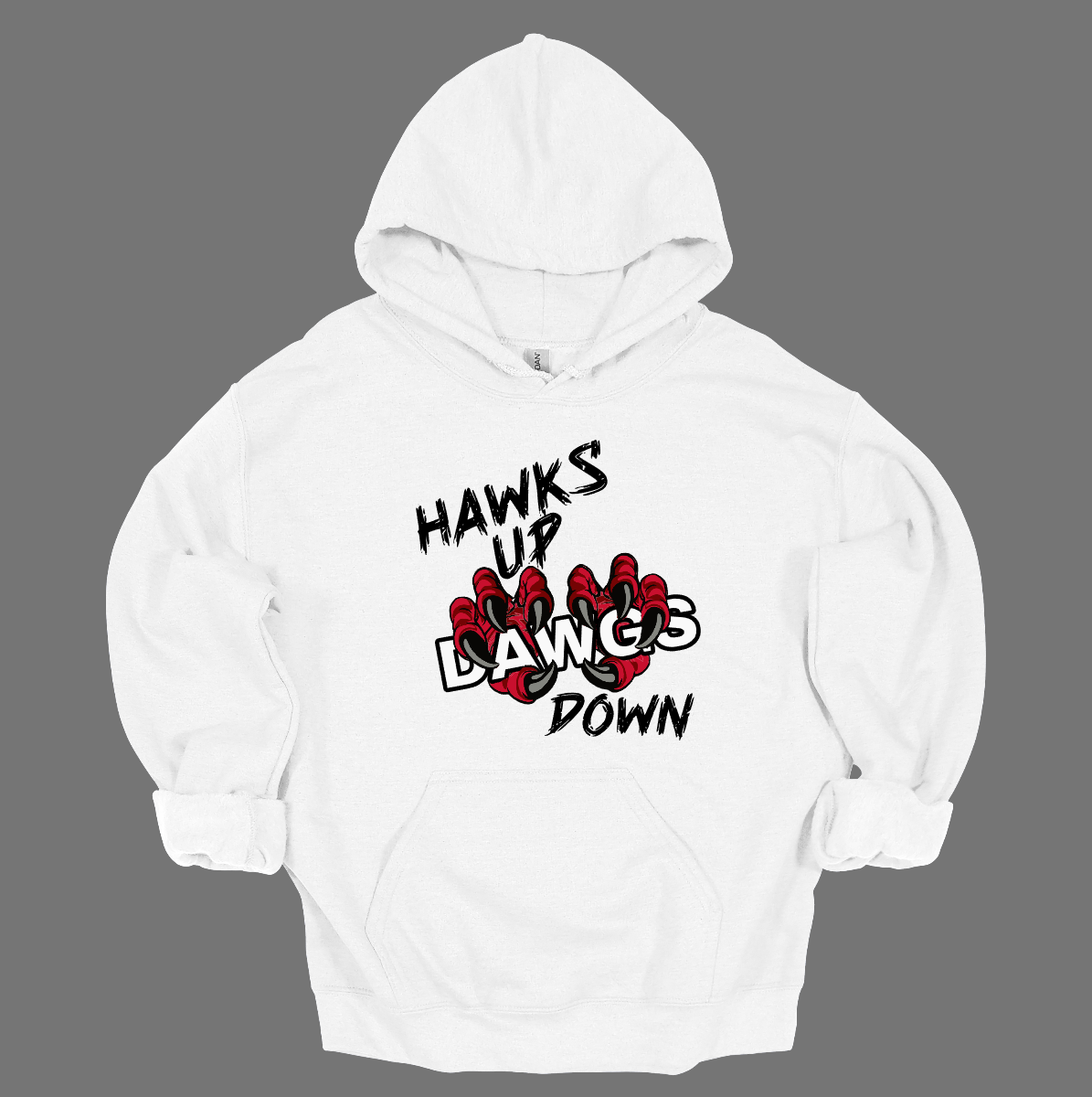This youth-sized apparel collection—available in short sleeve, long sleeve, crewneck, and hoodie—brings a fierce edge to Redhawk pride.
The front design features powerful black lettering with “Hawks Up” and “Down”, while the word “Dawgs” is clawed over by striking Redhawk talons, adding an aggressive rivalry touch. On the upper back, the fierce SEMO Redhawk logo stands strong, paired with bold white SEMO lettering, making this piece unmistakably Redhawk gear.
Shop at Gorgeousware.com today!
