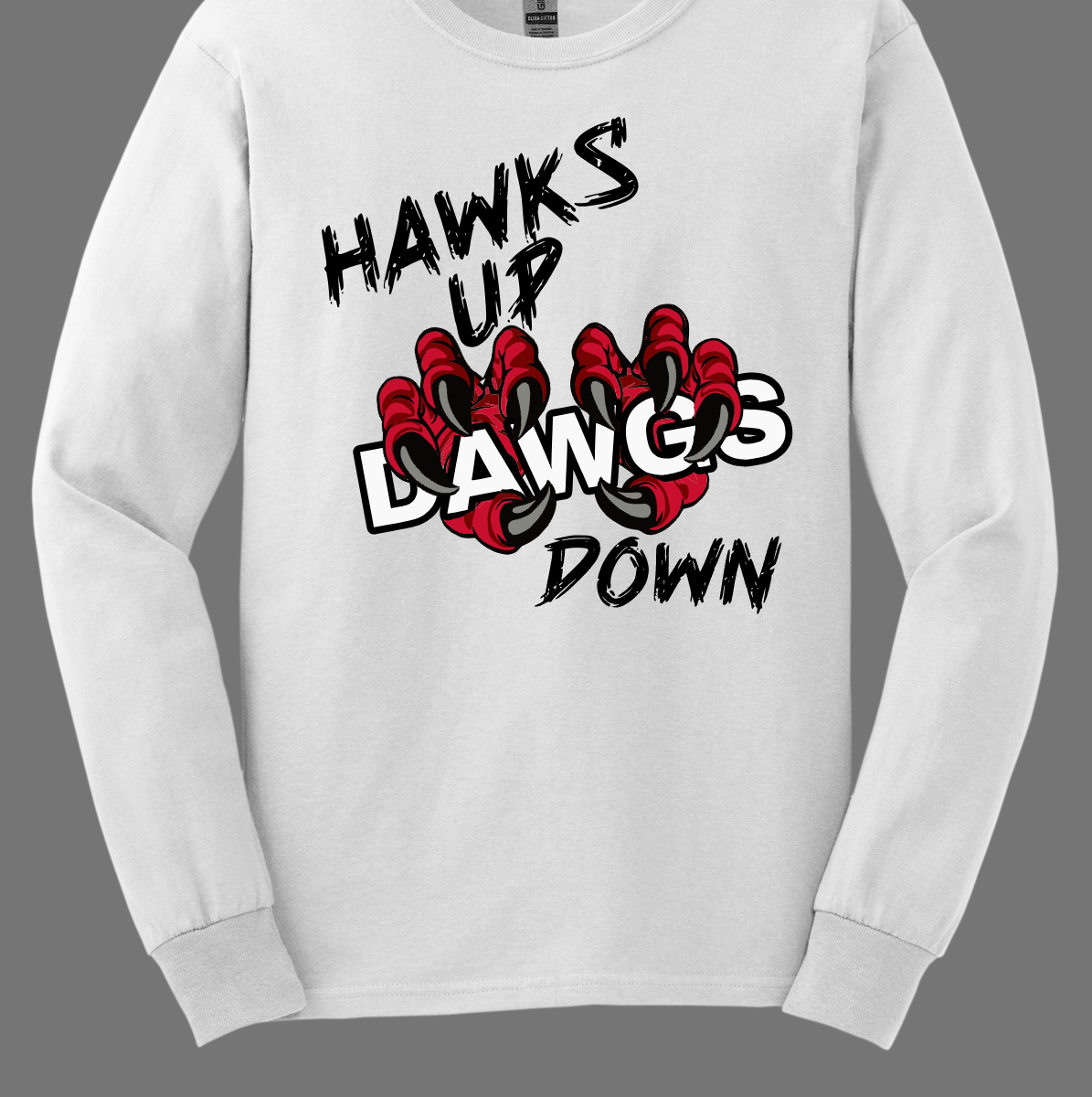 This youth-sized apparel collection—available in short sleeve, long sleeve, crewneck, and hoodie—brings a fierce edge to Redhawk pride.
The front design features powerful black lettering with “Hawks Up” and “Down”, while the word “Dawgs” is clawed over by striking Redhawk talons, adding an aggressive rivalry touch. On the upper back, the fierce SEMO Redhawk logo stands strong, paired with bold white SEMO lettering, making this piece unmistakably Redhawk gear.
Shop at Gorgeousware.com today!
