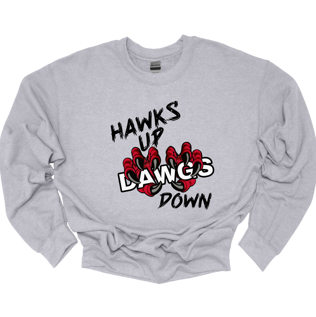 Show your SEMO spirit with our exclusive “Hawks Up, Dawgs Down” design! Available in both crewneck and hoodie, this bold piece is a must-have for every Redhawks fan.
The front features striking black lettering that proudly declares “Hawks Up” and “Down”, while fierce Redhawk claws slash through the word “Dawgs” for a powerful rivalry statement. On the upper back center, the fierce SEMO Redhawk logo stands out with SEMO in bold white lettering.
Shop at Gorgeousware.com today!
