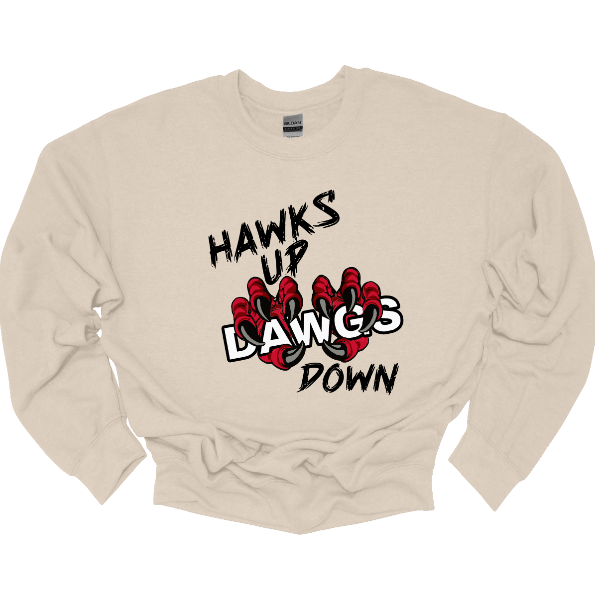 Show your SEMO spirit with our exclusive “Hawks Up, Dawgs Down” design! Available in both crewneck and hoodie, this bold piece is a must-have for every Redhawks fan.
The front features striking black lettering that proudly declares “Hawks Up” and “Down”, while fierce Redhawk claws slash through the word “Dawgs” for a powerful rivalry statement. On the upper back center, the fierce SEMO Redhawk logo stands out with SEMO in bold white lettering.
Shop at Gorgeousware.com today!
