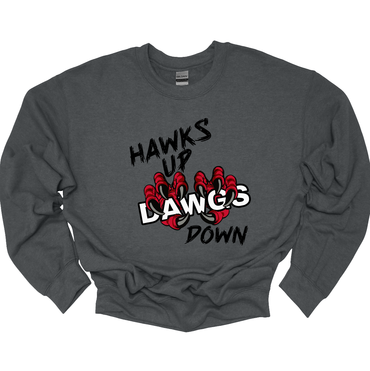 Show your SEMO spirit with our exclusive “Hawks Up, Dawgs Down” design! Available in both crewneck and hoodie, this bold piece is a must-have for every Redhawks fan.
The front features striking black lettering that proudly declares “Hawks Up” and “Down”, while fierce Redhawk claws slash through the word “Dawgs” for a powerful rivalry statement. On the upper back center, the fierce SEMO Redhawk logo stands out with SEMO in bold white lettering.
Shop at Gorgeousware.com today!
