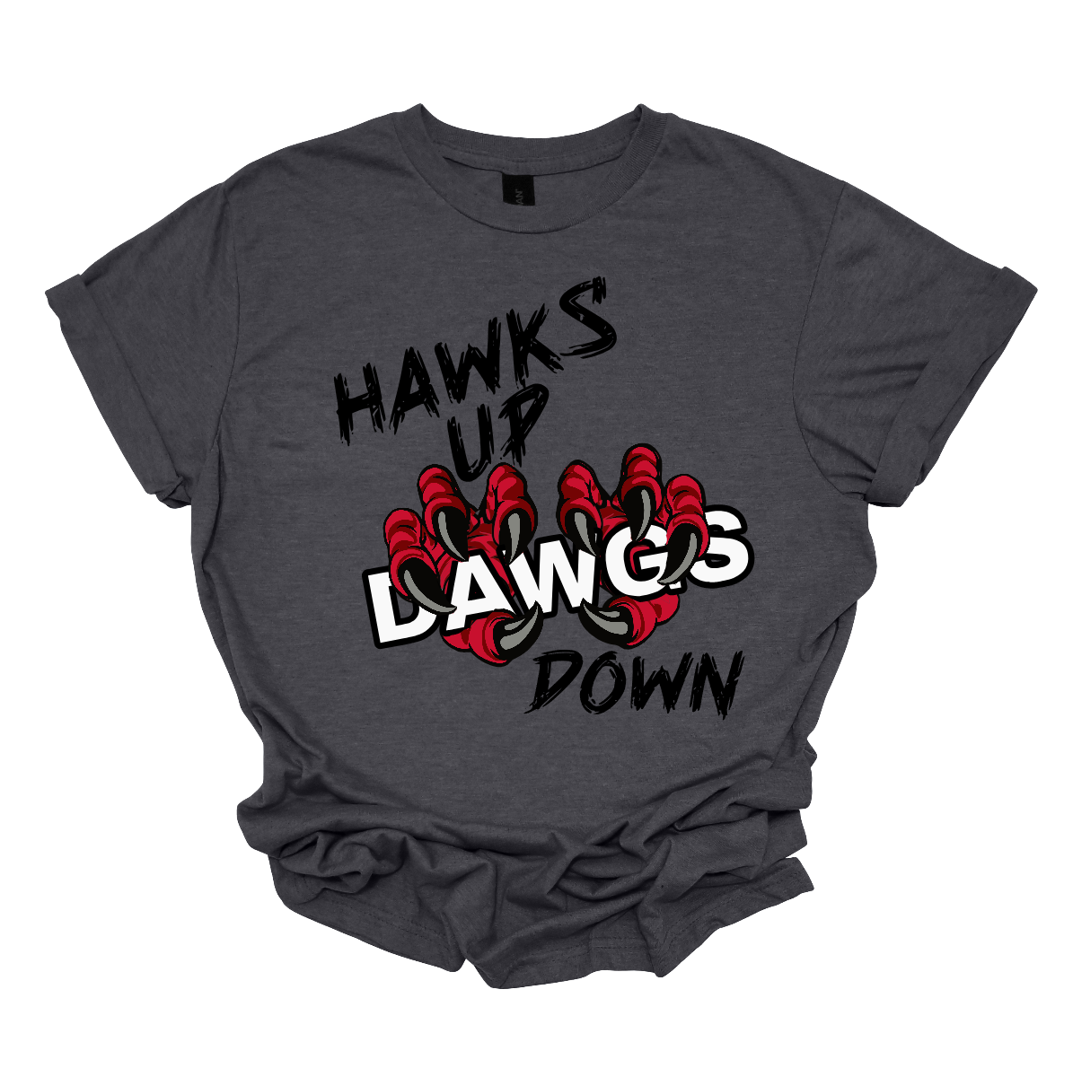 Show your SEMO spirit with our exclusive “Hawks Up, Dawgs Down” design! Available in both short sleeve and long sleeve, this bold piece is a must-have for every Redhawks fan.
The front features striking black lettering that proudly declares “Hawks Up” and “Down”, while fierce Redhawk claws slash through the word “Dawgs” for a powerful rivalry statement. On the upper back center, the fierce SEMO Redhawk logo stands out with SEMO in bold white lettering.
Shop at Gorgeousware.com today!
