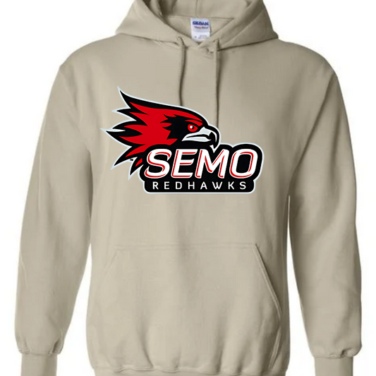 This vibrant shirt features the iconic SEMO Redhawk logo prominently displayed at the top, showcasing the fierce spirit of the team. Below the hawk, bold bubble letters spell out "SEMO," creating a playful and eye-catching design. Just underneath, in smaller, stylish print, the word "Redhawks" completes the look, making it a perfect blend of fun and team pride. Shop at Gorgeousware.com