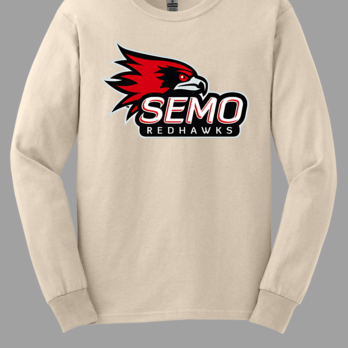 This vibrant t-shirt features the iconic SEMO Redhawk logo prominently displayed at the top, showcasing the fierce spirit of the team. Below the hawk, bold bubble letters spell out "SEMO," creating a playful and eye-catching design. Just underneath, in smaller, stylish print, the word "Redhawks" completes the look, making it a perfect blend of fun and team pride.  Shop at Gorgeousware.com