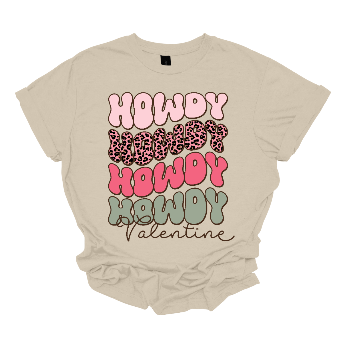 Introducing our "Howdy Valentine" T-shirt – a retro-inspired masterpiece that adds a touch of vintage charm to your Valentine's Day celebration. This shirt features a stylish retro font in soft pinks and sage colors, creating a delightful and nostalgic vibe perfect for expressing love with a Western twist.  The phrase "Howdy Valentine" is elegantly displayed in a retro font, evoking the classic aesthetics of bygone eras. Shop at Gorgeousware.com