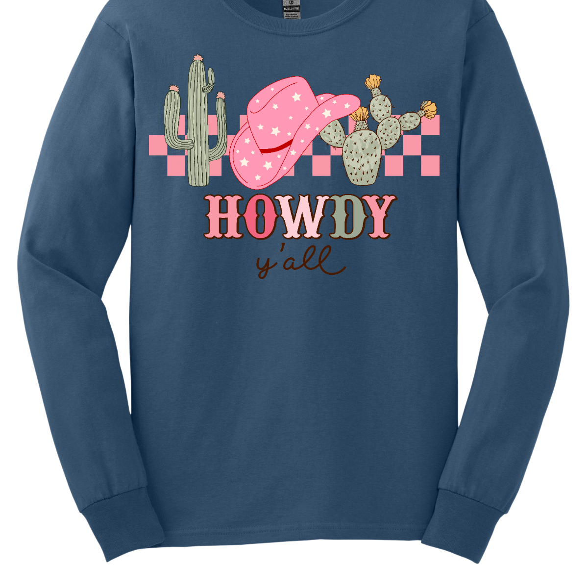 Introducing our "Howdy Ya'll" T-shirt – a spirited and charming garment that welcomes everyone with a touch of Southern hospitality. This shirt features a delightful design adorned with cactuses and a stylish cowgirl hat, creating a perfect blend of country Western flair and friendly greetings. The cactuses add a touch of desert charm, while the cowgirl hat brings a stylish and playful element to the overall design. Shop at Gorgeousware.com