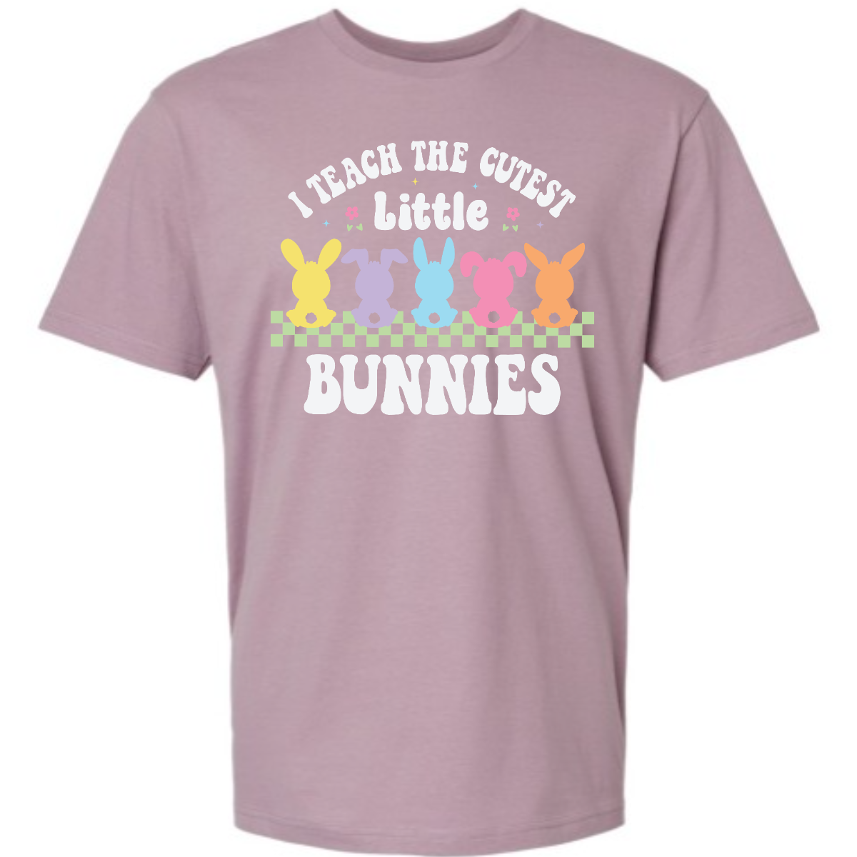 Show off your love for teaching with our 'I teach the cutest little bunnies' T-shirt! Adorned with five adorable pastel bunnies sitting in a row, this shirt is a sweet celebration of the precious students who fill your classroom. Shop now at Gorgeousware.com