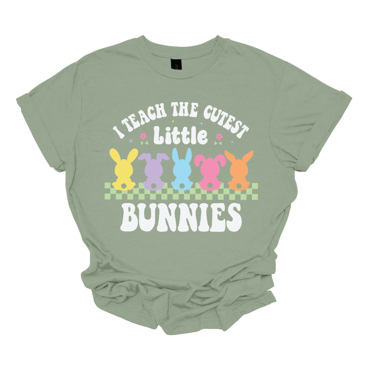 Show off your love for teaching with our 'I teach the cutest little bunnies' T-shirt! Adorned with five adorable pastel bunnies sitting in a row, this shirt is a sweet celebration of the precious students who fill your classroom. Shop now at Gorgeousware.com