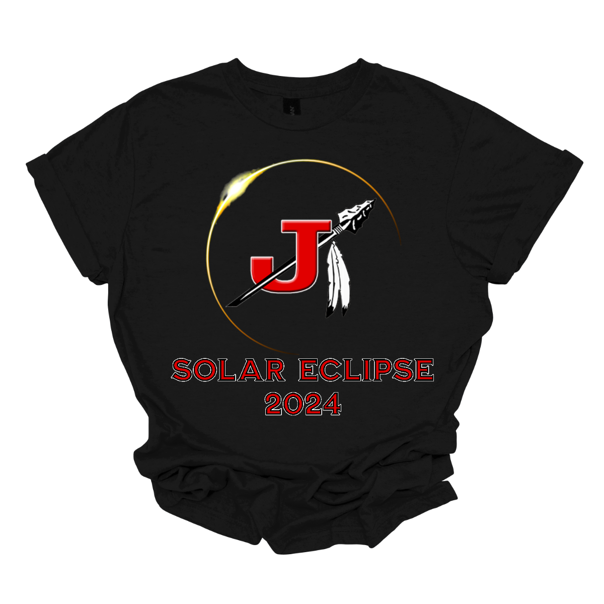 Embrace the celestial dance with our 'Jackson Solar Eclipse' t-shirt! Capturing the awe-inspiring beauty of the cosmos, this design features the mesmerizing moment when the moon gracefully eclipses the sun over the iconic silhouette of the Jackson J-Spear. Crafted with premium quality materials and vibrant, fade-resistant prints, it's a wearable piece of art that celebrates the magic of the universe. Shop at Gorgeousware.com