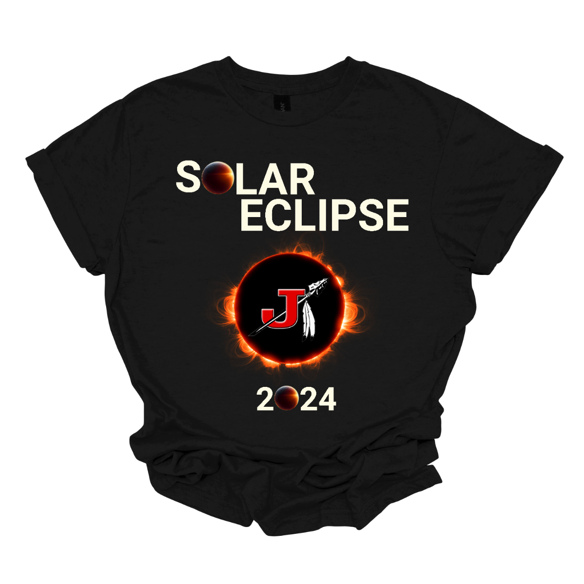  Embrace the celestial dance with our 'Jackson Solar Eclipse Blazing Sun' t-shirt! Capturing the awe-inspiring beauty of the cosmos, this design features the mesmerizing moment when the moon gracefully eclipses the sun over the iconic silhouette of the Jackson J-Spear.  Shop at Gorgeousware.com