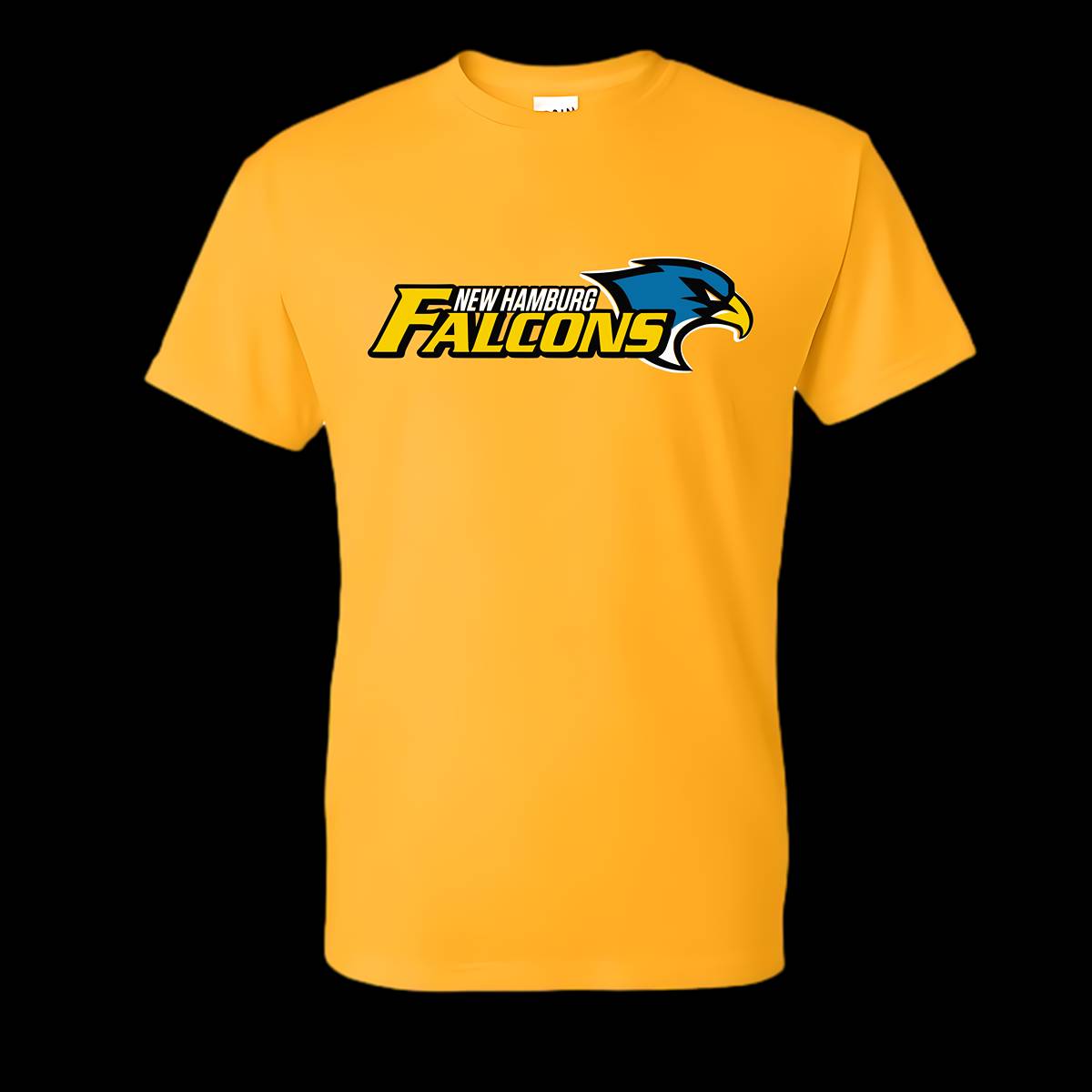 The New Hamburg Falcons short sleeve shirt is a sporty and casual top designed for fans and supporters of the New Hamburg Falcons. It features a lightweight and breathable fabric, making it ideal for everyday wear or athletic activities. Typically, the shirt includes the Falcons' logo, team colors, and branding details, showcasing team pride in a stylish way. Its short sleeves and comfortable fit make it versatile for various occasions.