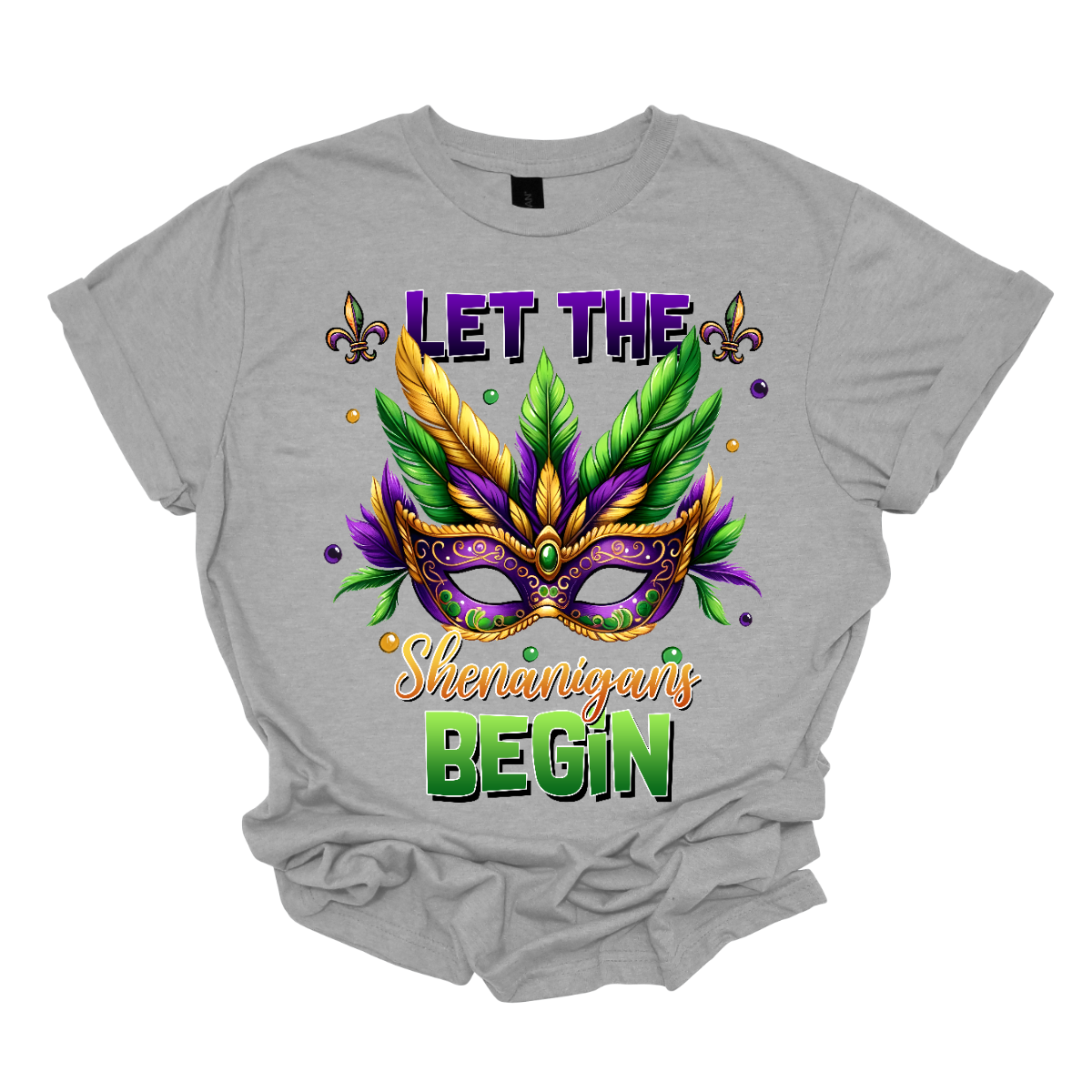 Get ready to unleash the revelry in style with our 'Let the Shenanigans Begin' Mardi Gras shirt! Featuring a vibrant Mardi Gras mask design, this shirt is your ticket to embracing the festive spirit and kicking off the celebration in true New Orleans fashion. Shop at Gorgeousware.com