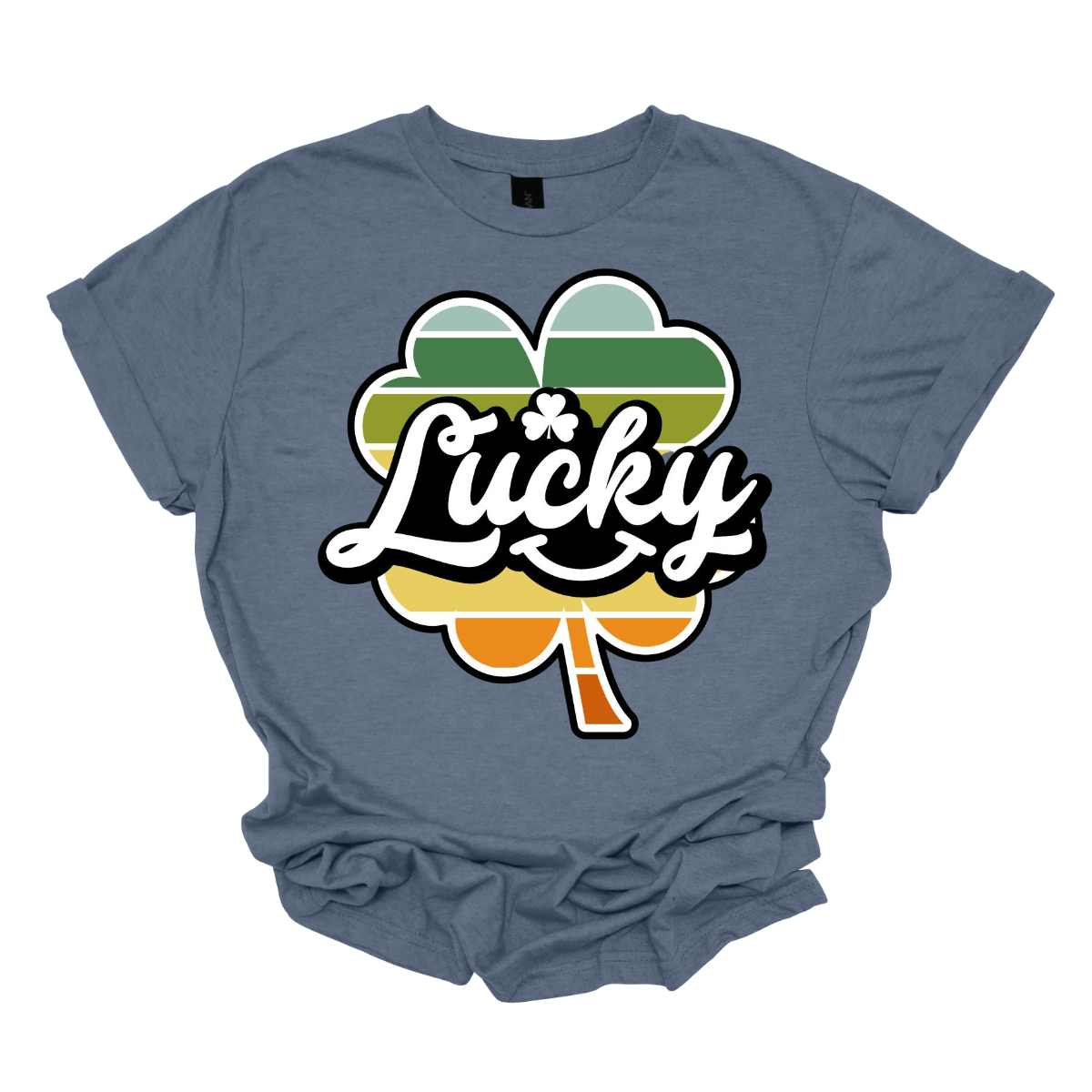  Introducing our "Lucky with Retro Color Striped Shamrock" T-shirt, a vibrant and stylish addition to your wardrobe! This eye-catching design features a bold shamrock in retro-inspired colors, set against the word "lucky" in a playful font. Shop at Gorgeousware.com