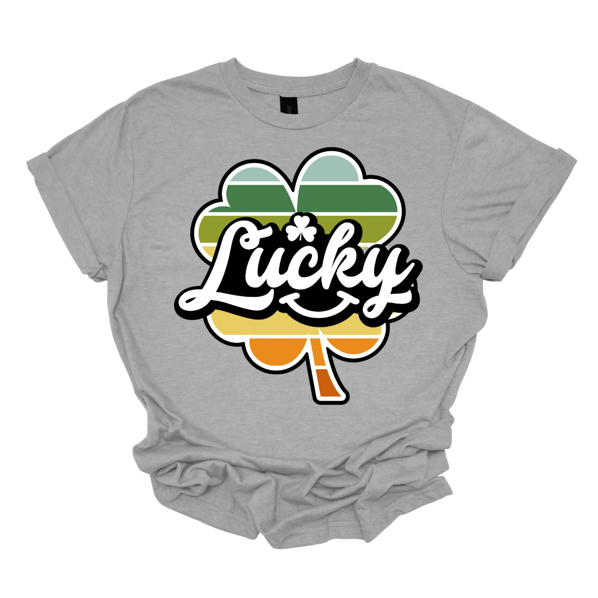  Introducing our "Lucky with Retro Color Striped Shamrock" T-shirt, a vibrant and stylish addition to your wardrobe! This eye-catching design features a bold shamrock in retro-inspired colors, set against the word "lucky" in a playful font. Shop at Gorgeousware.com